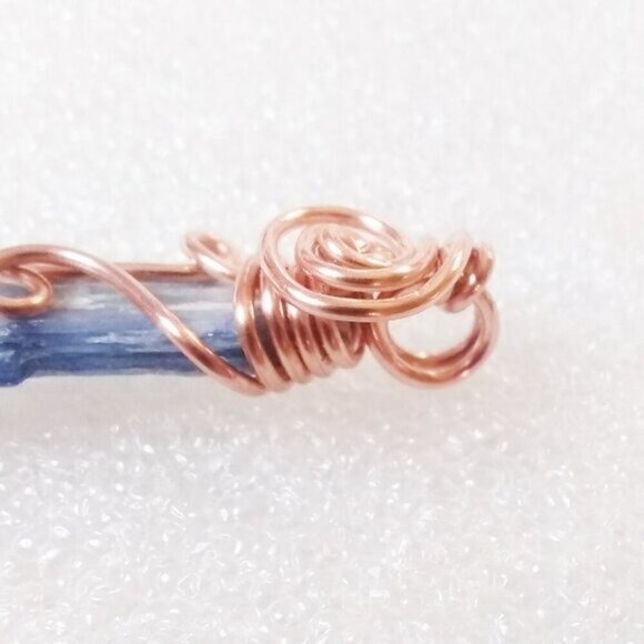 Raw/Rough Kyanite Pendant ~ Wire Wrapped ~ Unique Femme Design - Copper Wire! - Picture 5 of 8